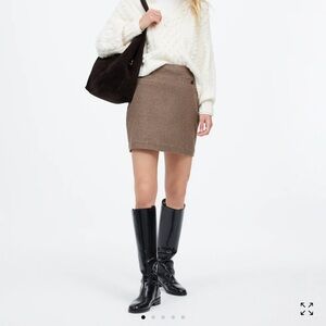 NWT Madewell Wool Blend Mini Skirt in Parton Check Size 2